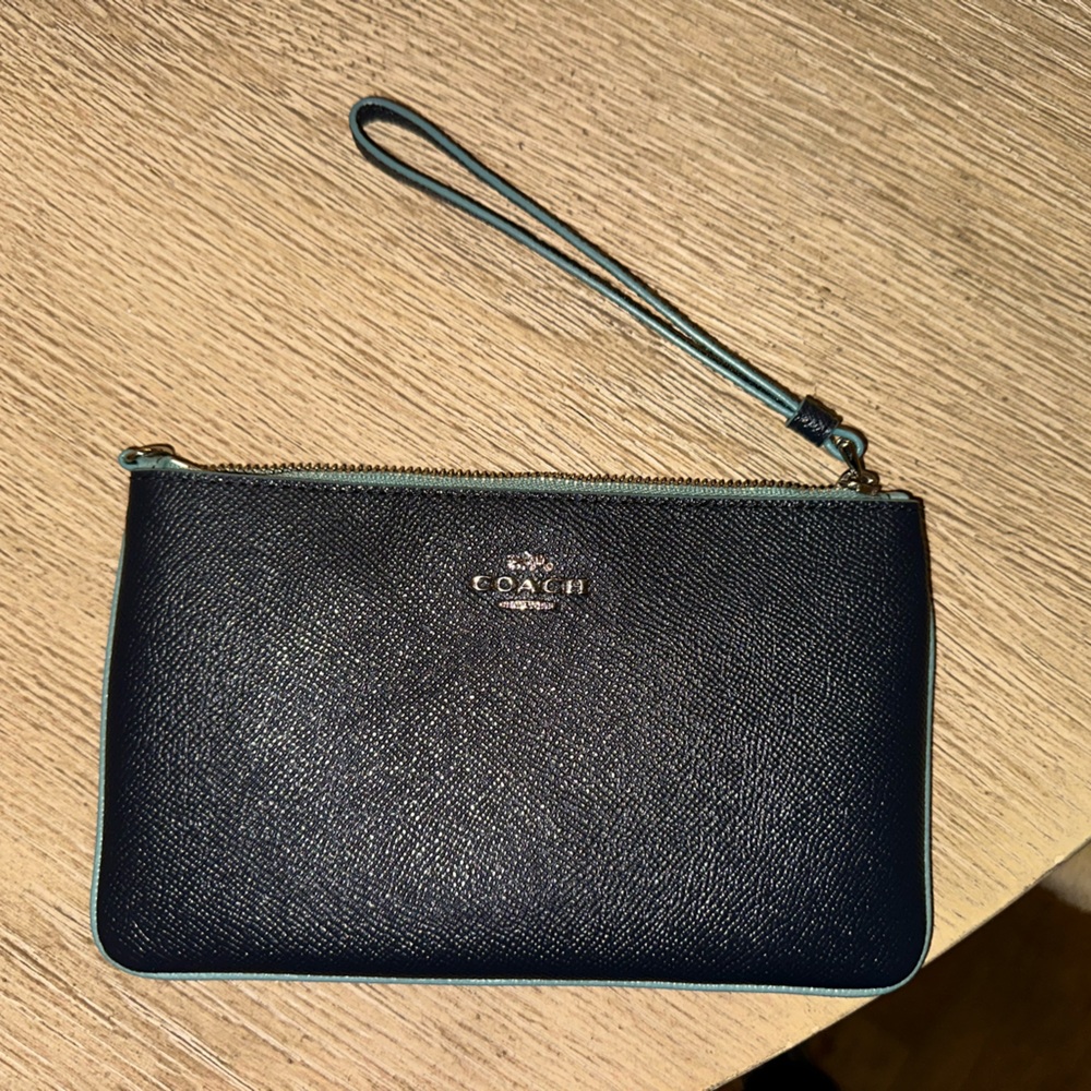 Coach Navy and Light Blue Wristlet